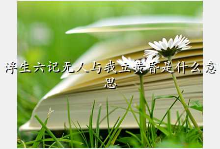 浮生六记无人与我立黄昏是什么意思