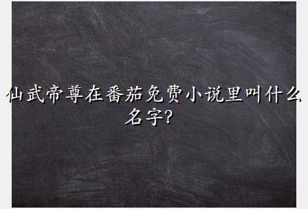 仙武帝尊在番茄免费小说里叫什么名字?