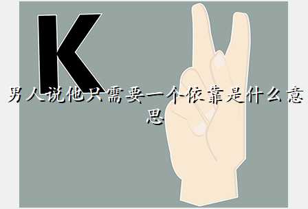 男人说他只需要一个依靠是什么意思