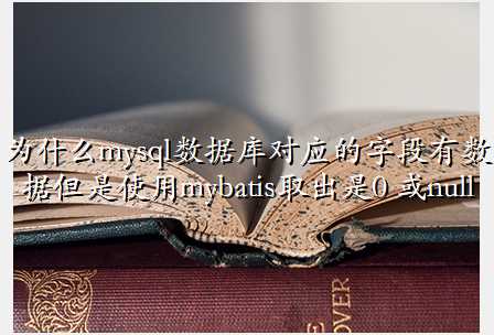 为什么mysql数据库对应的字段有数据但是使用mybatis取出是0 或null