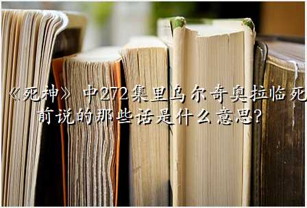 《死神》中272集里乌尔奇奥拉临死前说的那些话是什么意思?