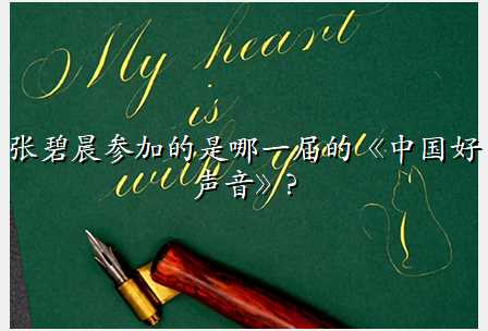 张碧晨参加的是哪一届的《中国好声音》?