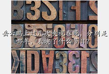 岳云鹏上过几次央视春晚,分别是哪年,表演了什么节目?