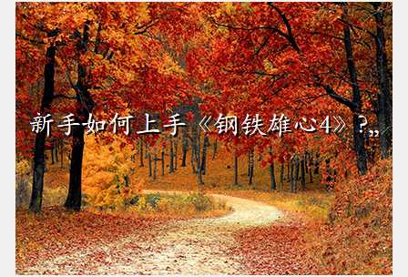 新手如何上手《钢铁雄心4》?,,