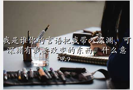 我是谁你的言语把我带入深渊,可深渊有我要改变的东西。什么意思?