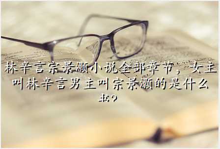 林辛言宗景灏小说全部章节,女主叫林辛言男主叫宗景灏的是什么书?